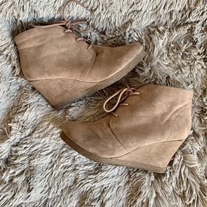 Lace Up Suede Wedges